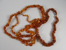 Three Baltic amber necklaces