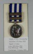 VICTORIAN EGYPT 1882 MEDAL with two clasps Kirbekan & The Nile 1884-85, engraved 1956 Corporal E
