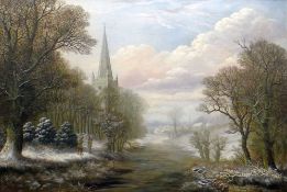 CHARLES LEAVER (1824 - 1888) oil on canvas - impressive exhibition quality and formidable sized work