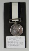 VICTORIAN NAVAL GENERAL SERVICE MEDAL dated 1848 with Syria clasp engraved to J R Rogers together