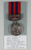INDIA GENERAL SERVICE MEDAL 1854 with clasp Burma 1885-87, engraved to Private P Brennan RM (Royal