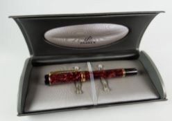 MODERN BOXED MAROON MARBLE PARKER DUOFOLD CENTENNIAL MK I FOUNTAIN PEN the nib stamped 18k