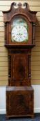 A SOUTH WALES VICTORIAN LONGCASE CLOCK with eight-day movement, painted Italianate dial, cross-