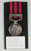 VICTORIAN INDIA GENERAL SERVICE MEDAL with Perak clasp, named T Searle, Stoker HMS Philomel (with