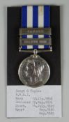 VICTORIAN EGYPT UNDATED MEDAL with two clasps Tofrek & Suakin 1885, engraved G Taylor, Sgt. RMLI (