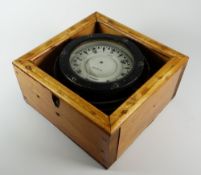 A SESTREL NAUTICAL COMPASS dated 1941, in teak wood encasement, the dial marked for Loveridge Ltd an