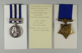 VICTORIAN EGYPT 1882 MEDAL PAIR having single clasp Gemaizah 1888 together with Khedive of Egypt