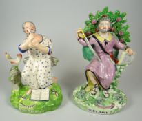 TWO STAFFORDSHIRE JOHN WALTON TYPE MODELS OF SAINT PAUL & SAINT PETER classically modelled on