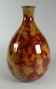 PETER STOODLEY stoneware narrow necked vase with mottled glaze, monogram to base, 27cms high