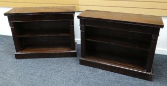 A PAIR OF REGENCY ROSEWOOD DWARF BOOKCASES drawer lining stamped H Goertz (1814-1840), carved detail
