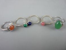 Five various dress rings including 925 sterling