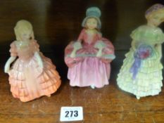 Three Royal Doulton figurines 'Rose' HN1368, 'Beau Peep' HN1811 and 'Little Bridesmaid' HN1434