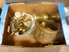 Box of electroplate and brassware