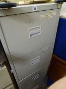 Four drawer metal filing cabinet (no key)