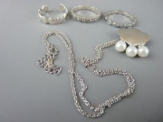 Three dress rings and other jewellery including 925 silver