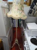 Metal ornate standard lamp with shade E/T