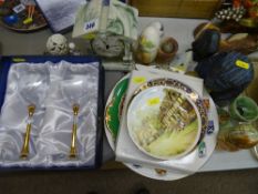 Mixed parcel of decorative eggs, busts, china, glassware etc
