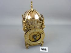 Smiths brass vintage style lantern clock (no key)