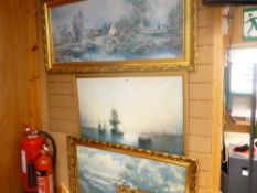 Four gilt framed prints after Old Masters etc