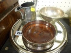 Electroplate ware including a wine coaster