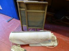 Kenwood vintage iron/steam press, model no. A850 and a pair of vintage wooden washboards