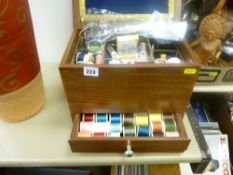 Handy sewing box and contents