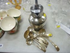 Electroplate coffeepot and a parcel of electroplate spoons