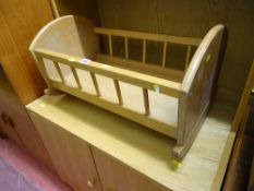 Light wood child's crib