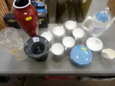 Pottery and glassware, Royal Albert 'Sorrento' teaware, Caithness vase etc