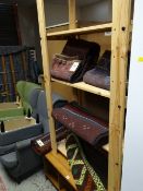 A pine storage unit & pine bookcase