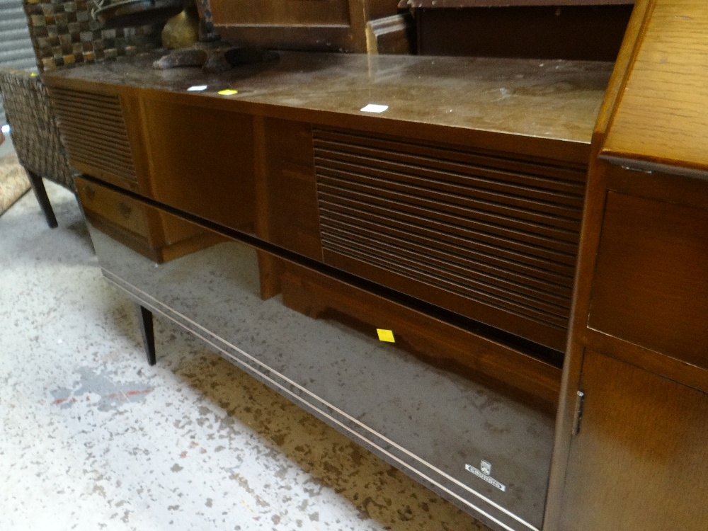 A vintage drop down bureau together with a Grundig radiogram - Image 2 of 2