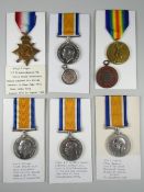 WWI PERIOD MEDALS comprising four British War medals, 1914-15 Star & Victory medal to include a trio