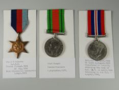 THREE WWII PERIOD MEDALS to include 1939-45 Star, Defence medal & War medal, engraved to Private A G