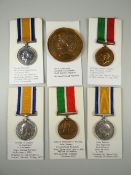 GROUP OF WWI PERIOD MEDALS & MEDALLIONS to include three British War medals, two Mercantile Marine
