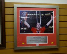 A limited edition photograph of Ryan Jones, the former Welsh rugby captain, signed by him to