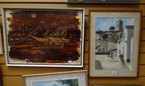 A continental watercolour signed M SESMARO, dated 1960 together with another