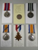 GROUP OF WWI & WWII PERIOD MEDALS to include 1914-15 Star, General War medal (both with oak leaf