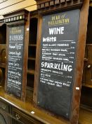 Two pub drink menu boards - 'Duke of Wellington'