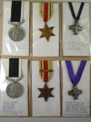 WWII PERIOD MEDALS comprising two trios including two New Zealand Service medals, two Africa Stars &