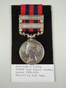 VICTORIA INDIA GENERAL SERVICE MEDAL having two clasps Burma 1885-87 & Burma 1887-89, engraved