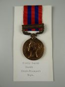 INDIA GENERAL SERVICE MEDAL with single clasp N.E. Frontier 1891, engraved in indistinct running