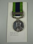GEORGE V INDIA GENERAL SERVICE MEDAL with single clasp North West Frontier 1930-31, engraved 5 W