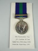 GEORGE VI GENERAL SERVICE MEDAL with single clasp SE Asia 1945-46, engraved 48215 RFN Parbahadur