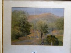 A watercolour by ARTHUR MILES, 1967 of the Garth mountain together with another watercolour &