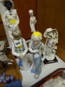 Five various ceramic & resin figures