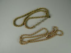 A 9ct gold rope twist necklace, 21.9grms approx. together with a Christian Dior rope twist necklace