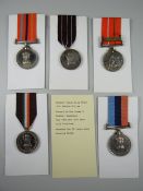 A GROUP OF FIVE INDIAN ARMY POST INDEPENDENCE MEDALS engraved to Ganja Sing, Thapa 1st. Gorkha