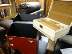 A record case, briefcase & jewellery box