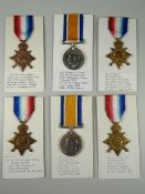 WWI PERIOD MEDALS comprising four 1914-15 Stars & two British War medals engraved to different