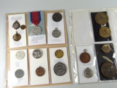 MIXED GROUP OF MEDALS, COINS & MEDALLIONS to include religious boxing, rifle shooting, counterfeit